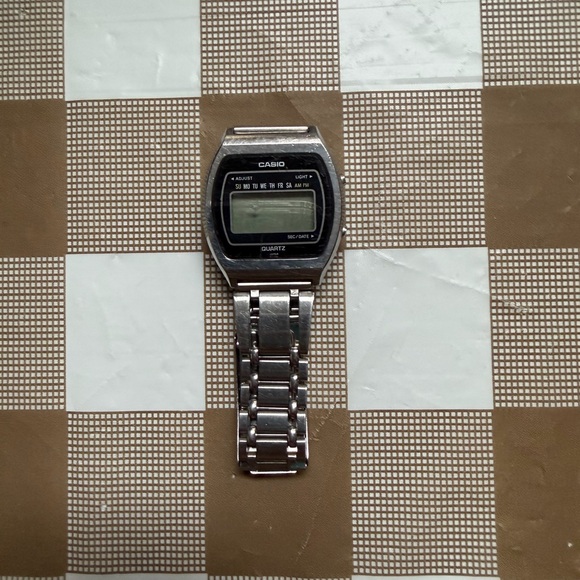 Casio Other - 1980s Casio Metallic Silver Digital Timepiece 54QS-15